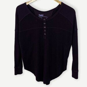 Aritzia TNA Waffle‎ Knit Henley Pullover Sweater Size XS Long Sleeve Knit Top